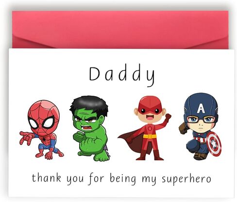 Cute Thank You Card for Daddy, Hilarious Father's Day Card for Dad, Lovely Dad Birthday Gifts from Son Daughter Children, Happy Birthday Card for Papa in Saudi Arabia