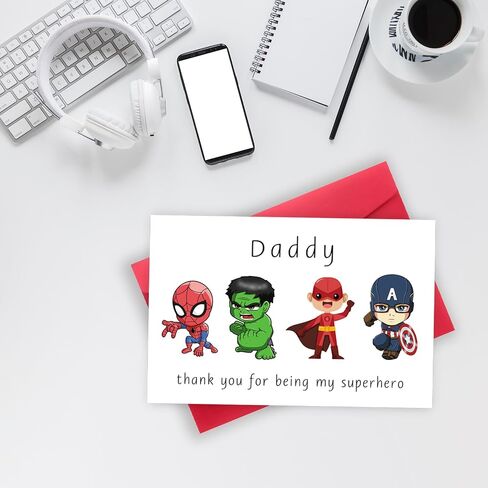 Cute Thank You Card for Daddy, Hilarious Father's Day Card for Dad, Lovely Dad Birthday Gifts from Son Daughter Children, Happy Birthday Card for Papa in Saudi Arabia