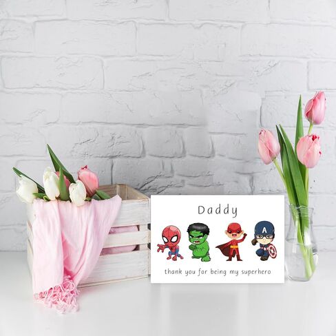 Cute Thank You Card for Daddy, Hilarious Father's Day Card for Dad, Lovely Dad Birthday Gifts from Son Daughter Children, Happy Birthday Card for Papa in Saudi Arabia