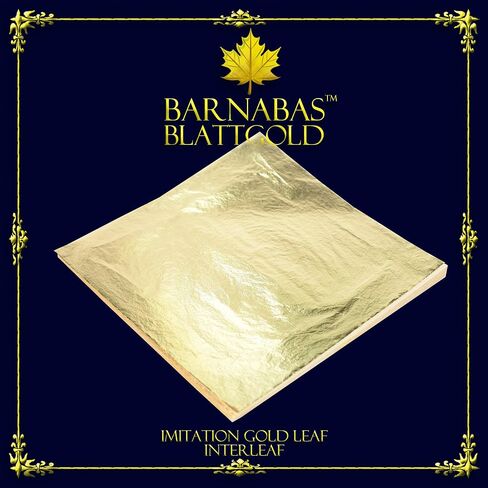 Barnabas Blattgold Deritation Leaf [100 ورقة ، 6.3 بوصة] - أوراق رقائق ذهبية فضفاضة للطلاء والفنون والحرف اليدوية in Kuwait