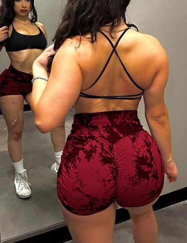 YEOREO Professional Women Workout Shorts 3.6" Scrunch Shorts Seamless High Waisted Contour Gym Yoga Biker Shorts in Kuwait