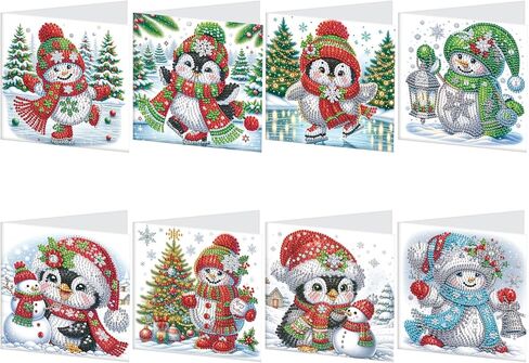 6pcs Diamond Painting Greeting Cards for Blessings and Wishes - Cat DIY Birthday card Special Shape Crystal Diamond Art Partial Mosaic Making Craft, Paper Material, Gift for Christmas Thanksgiving Day in Kuwait