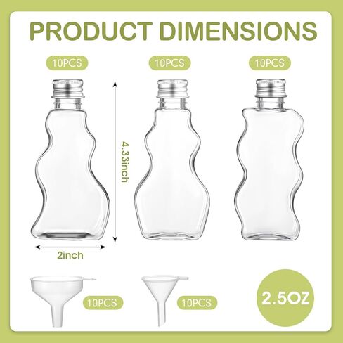 Yaomiao 30 Packs 2.5 oz Plastic Sand Art Bottles with Lids for Kids 3 Style Sand Art Clear Container for Sand Art Wedding Invitation Fun Art Craft Supply Boy Girl Decoration (Colorful Lid,Plastic Lid) in Kuwait