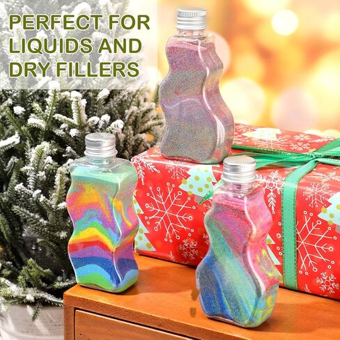 Yaomiao 30 Packs 2.5 oz Plastic Sand Art Bottles with Lids for Kids 3 Style Sand Art Clear Container for Sand Art Wedding Invitation Fun Art Craft Supply Boy Girl Decoration (Colorful Lid,Plastic Lid) in Kuwait