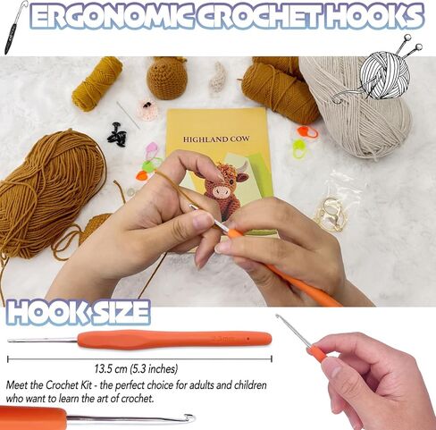 LOLCROCHET Dogs Crochet Kit for Beginners, Labrador Puppies DIY Amigurumi Starter Set with Step-by-Step Video & Book Tutorial, Easy Knitting Project for Adults Crocheting Doll Xmas Gift in Saudi Arabia