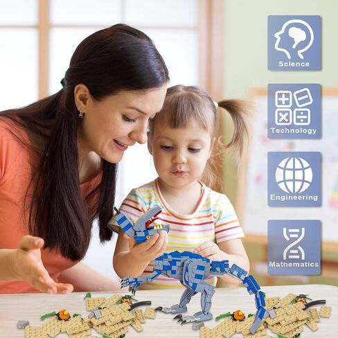 Jurassic Dinosaur Toys Compatible with Lego, 649PCS Velociraptor Building Kit for 6-10 Boys, 15.1 Inches Big Creative Dinosaur Toy for 7-9 Year Old Boy Christmas Birthday in Saudi Arabia
