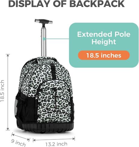 Choco Mocha Tie Dye Rolling Backpack for Girls with Lunch Bag, Large Travel Rolling Backpack Set for Teen Girls Middle School 18 Inch, Blue in Kuwait