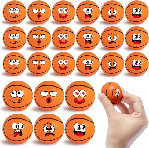 24 PCS MINI FACE BASKING CROLS كرات الرغوة الرياضية الصغيرة للإغاثة من القلق. in Kuwait