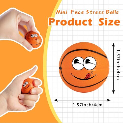 24 PCS MINI FACE BASKING CROLS كرات الرغوة الرياضية الصغيرة للإغاثة من القلق. in Kuwait