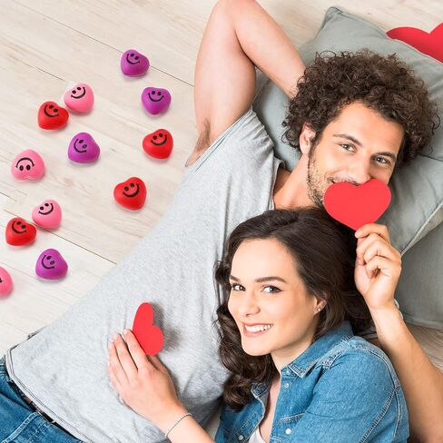 Jerify 100 Pcs Valentines Day Heart Stress Balls 1.5 Inch Small Heart Shape Stress Balls Mini Relief Balls Party Favors Valentines Day Gifts for Little Teens(Cute Style)(Cute Style) in Saudi Arabia