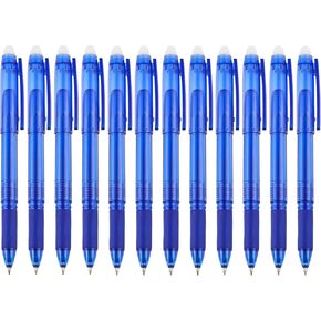 Volcanics Blue Erasable Gel Pens, 0.7mm Fine Point Gel Erasable Pens - Compatible with Rocketbook, 12 Pack, Smooth Writing Pens Pencil-Like Precision for School & Office