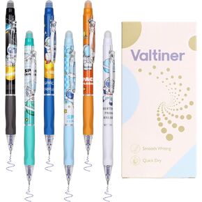 6pcs أقلام قابلة للسحب محو ، حبر زرقاء جاف سريع 0.5 مم مع ممحاة نظيفة ، لوازم المكاتب المدرسية في الكتابة السلسة لأخذ الملاحظات (موضوع رائد الفضاء الأزرق) in Kuwait