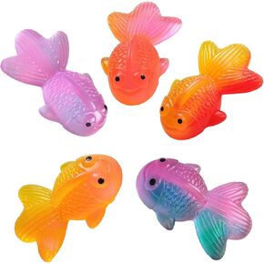 5 PCS Super Sticky Gradient Color Series Cute Soft Goldfish Mochi Squishy Toys,Fish Mochi Squishy,Fake Fish Toys,Fidget Toys,Stress Relief Squeeze Toys,Gift Collection Kids Toys
