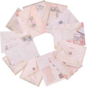 24 Pcs Decorative Multi Function Letter Envelopes Vintage Style Stationery for Invitations Cards and Special Occasions for Weddings Birthdays and Greetings