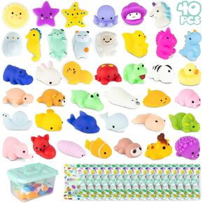 Bonnyco Mochi Squishy Toys Bulk for Party Favors for Kids Pack 80 Goodie Bags Stuffers for Kids ، Kids Party Favors ، Squishy Fidget Toys | ألعاب صغيرة ، حشوات بيناتا ، أولاد عيد ميلاد وفتيات كاواي