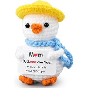 FilmHOO Mothers Day Mom Gifts Funny Birthday Gifts for Mom from Daughter Son,Handmade Crochet Cute Small Duck Step Mom Mother in Law Mother's Day Christmas Stocking Stuffers
