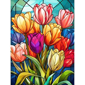 Huacan Diamond Painting Kits for Adults Flowers Diamond Art Kit Round Full Drill AB Diamond Painting 5D DIY Rhinestone Art Craft Kits for Gift Home Wall Decor 15.7x11.8 Inch