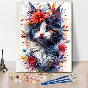 Rebotipy Deer Paint by Numbers Animal and Forest Paint by Numbers Kit for Adults Canvas Beginner with Painting Brush and Acrylic Pigment Paint by Number Kit for Adults 16x20 Inch Without Frame