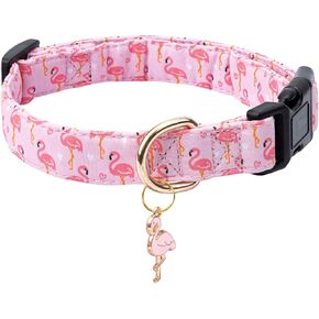 Cotton Dog Collar,Adjustable Cute Puppy Collar with Moon Patterned Design for Small Medium Large Dogs,Soft and Fancy Pet Collar with Safety Buckle for Girl Boy Dogs (Blue Whale, Medium)