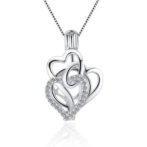 925 Sterling Silver Trinity Heart Cage Pendants Crafting Charm for DIY Necklace Bracelet Jewelry Making