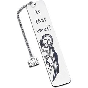 Peeking Jesus is That Smut Funny Bookmark for Women Men Book Lover, Christian Gifts for Adult Women, Spicy Reader Book Accessories, Novelty Gag Gifts for Female Friend, Christmas Stocking Stuffer