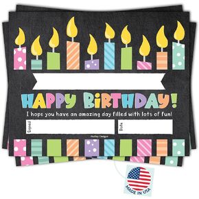 Hadley Designs 25 Colorful Happy Birthday Certificates for Kids Classroom Birthday Gifts - Birthday Awards for Students, Birthday Awards Classroom Supplies for Teachers Elementary
