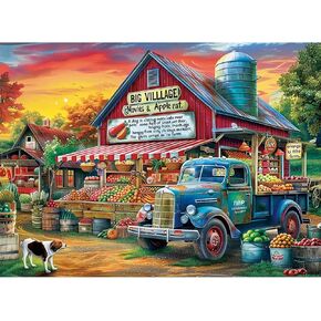 500 Pieces Jigsaw Puzzles for Adults–Country Store Puzzle for Adults Children Elderly–Recycled Paper Puzzle 500 Pieces–Glossy, Sturdy Pieces Challenging Family Game Great Gift Idea (20.5x15in)