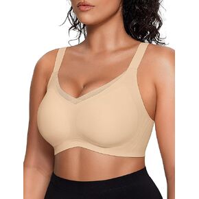 Vertvie Wireless Bras for Women Comfortable Supportive Mesh Crossover Bras Seamless Full Coverage No Underwire Everyday Bras