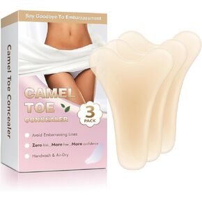3 Pack Camel Toe Concealer, Seamless Camel Toe Hider, Reusable Anti Camel Toe Silicone Insert, No Camel Toe Underwear Guard, Cameltoe Concealer Cover (Y Shape, L)