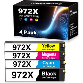 972X Remanufactured Ink Cartridge Combo Pack Replacement for HP 972X 972 X 972A High Yield for PageWide Pro MFP 477dw 477dn 452dw 452dn Printers (4P, Black Cyan Magenta Yellow)