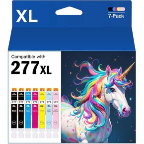 277XL خراطيش حبر بديل لطابعة Epson 277 حبر Combo Pack لـ Epson XP-960 XP-970 XP-850 XP-860 XP-950 (2 أسود ، سيان ، 1 ماجنتا ، أصفر ، 1 سايان خفيف ، 1 ماجنتا الضوء) 7.
