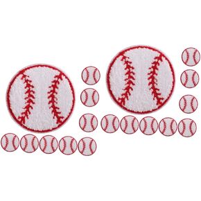 Ciieeo 20 Pcs Baseball Patch Patches for Hats Iron on Patches for Jeans Baseball Embroidery Applique Hat Patches Softball Iron on Patches Towel Embroidery Replaceable Accessories