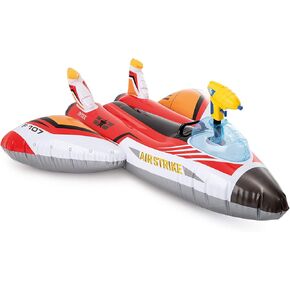 Intex Water Pun Plane Poolatable Boot: لعبة بلياردو للأطفال - تشمل لعبة مياه الألعاب - سعة الوزن 88 رطل - 46 "× 46" - قد يختلف اللون باختلاف اللون
