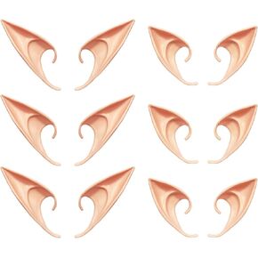 6 Pair Fairy Pixie Elf Ears,Latex Fairy Pixie Elf，Cosplay Ears for Cosplay Halloween Christmas Any Themed Party