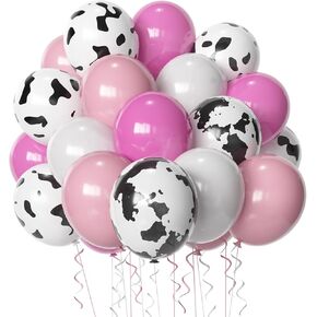 Cow Print Balloons Set, 12Inch 60pcs Brown Cow Print Balloons Cow Print Balloons Cow and Nude Brown Latex Balloons for Bithday Baby Shower Farm Western Cowboy Cow Themed Party Decorations