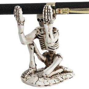 Bestoyard Halloween Skull Pen Holder Skeleton Pencil Holder Bracket Resin Desktop Pen Storage Rack Presconizer Makeup Brrach Display Stand for Halloween Home Office