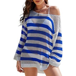 Buauty Beach Swimsuit Cover Up for Women, Crochet Bathing Suit Cover Ups Hollow Out Bikini Coverups Dress 2024 Summer Outfits White