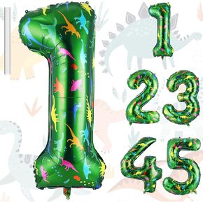 40 Inch Dinosaur Number Large Balloon Large Green Dinosaur Theme Balloons for Birthday Party Baby Shower Decorations(Number 3)