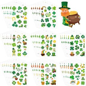 726Pcs/48 Sheets St.Patrick's Day Stickers for Kids Shamrock Leprechauns St.Patrick's Crafts Sticker School Classroom Birth Activities Party Favors Craft Funny Stickers