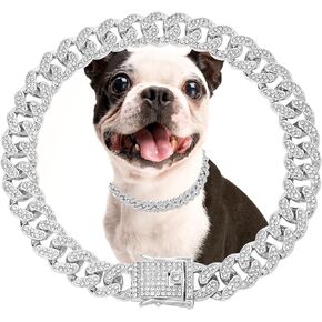 قلادة من طوق السلسلة القطط الذهبية مع قلادة الماس ك المعدنية كوبية رابط سلاسل الذهب الذهب الذهب قلادة قلادة قلادة للكلاب جرو القطط (10 بوصات) in Kuwait