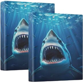 Shark Hardcover 3-Ring Binder with Clipboard Clear Presentation View Binder Organizer for 3 Hole Punch Letter Size 1.5" Binder Holds 200 Sheets