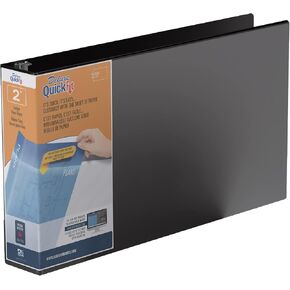 QuickFit Heavy Duty 11 × 17 بوصة منظر طبيعية عرض الجداول ، 2 بوصة ، قفل زاوية د ، الأسود (94031)