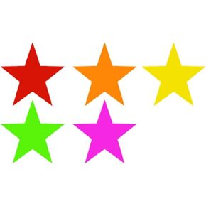 30 Sheets Glow Party Neon Papers, 7.9 Inch Circle Neon Cardstock for Black Light Glow Party DIY Dance Floor Moves Games Decorations and Supplies, 5 Colors (Star-30pcs)