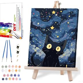 Eiazuiks Paint by Number for Adults with Frame. Paint by Numbers for Adults Beginner Drawing Paintwork with 2 Paintbrushes Paint Canvas Oil Painting 12" x 16" Bookshelf