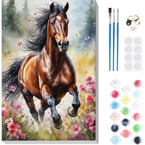 RICUVED Paint by Numbers Kit for Adults Beginner with Wooden Frame, Wolf Easy Acrylic Paint by Number, DIY Moon Oil Painting Kit with Framed Canvas Arts and Crafts for Gift Home Wall Decor 8X12 Inch