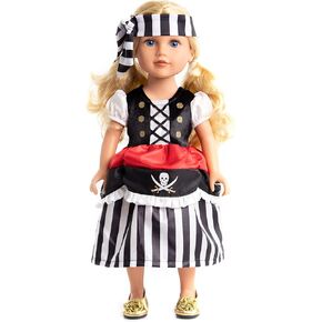 Little Adventures Pirate Doll Dية ملابس (دمية غير مشمولة) - تلعب الطفل القابل للغسل في اللعب وملابس دمية الحفلات بدون لمعان