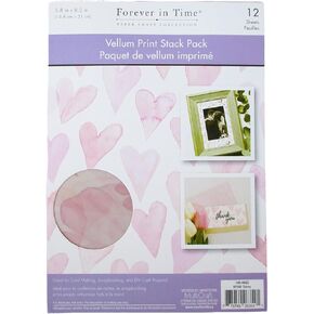 Forever in Time Paper Craft Scrapbook Vellum Print Stack Pack - Dainty -12 Sheets