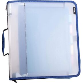 Case-it Padfolio with 1" Removable O-Ring Binder, with 5-Color Tabbed Expanding File Folder, Mesh Pockets, Pen Loops, Secure Elastic Strap Closure, Slim-700-FN, Black