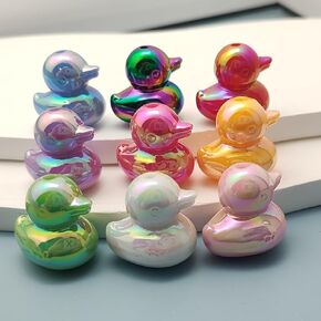 Decoendiy 28Pcs Resin Focal Beads for Pens,Resin Duck Shape Pendant,Loose Beads Bulk Set-Beads Kit for Crafts,Animal Resin Beads for Jewelry Making Beadable Pens DIY Suppli