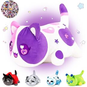 61-PCS丨Aplushuman Cat Plush + 60-Sticker - Alien Invasion Cat Collection - 100% Embroidered Plushie - Cat Stuffed Animal Collectible (Aplushuman Cat)